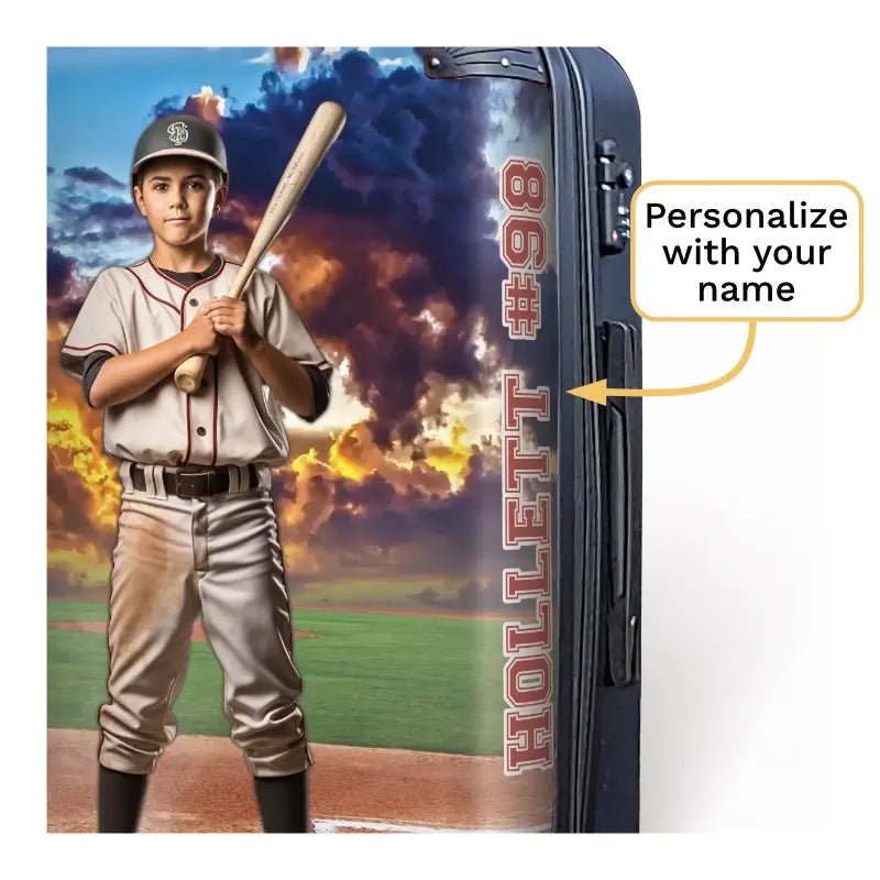 Personalized Baseball Sunset Luggage - Singular Luggage