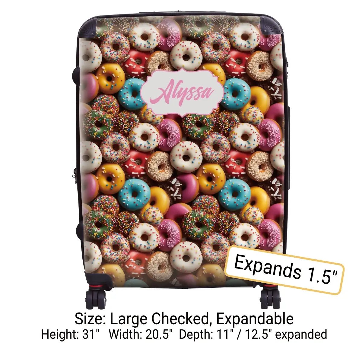 Personalized Donuts with Name Luggage - Singular Luggage