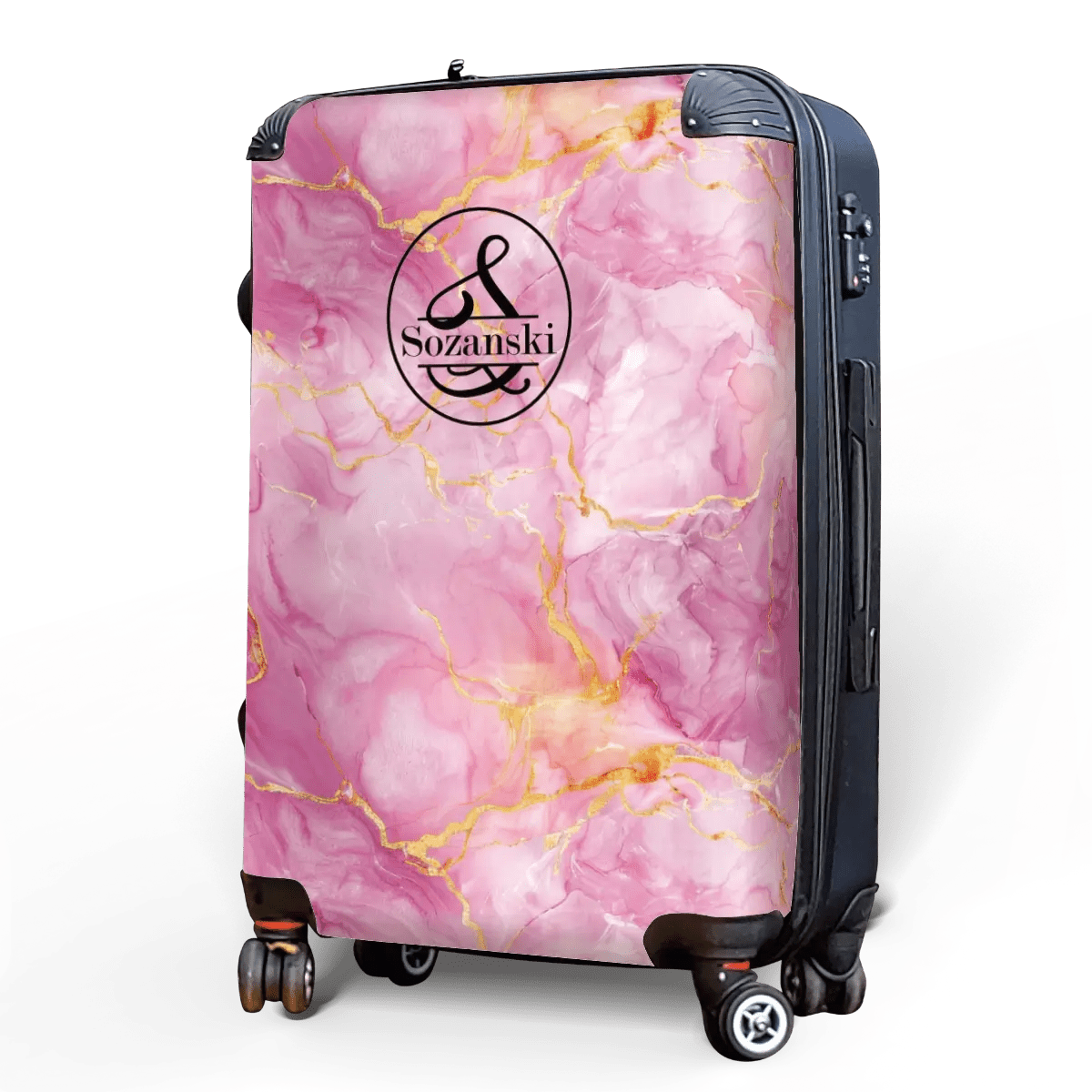 Pink Marble Monogram Luggage - Singular Luggage