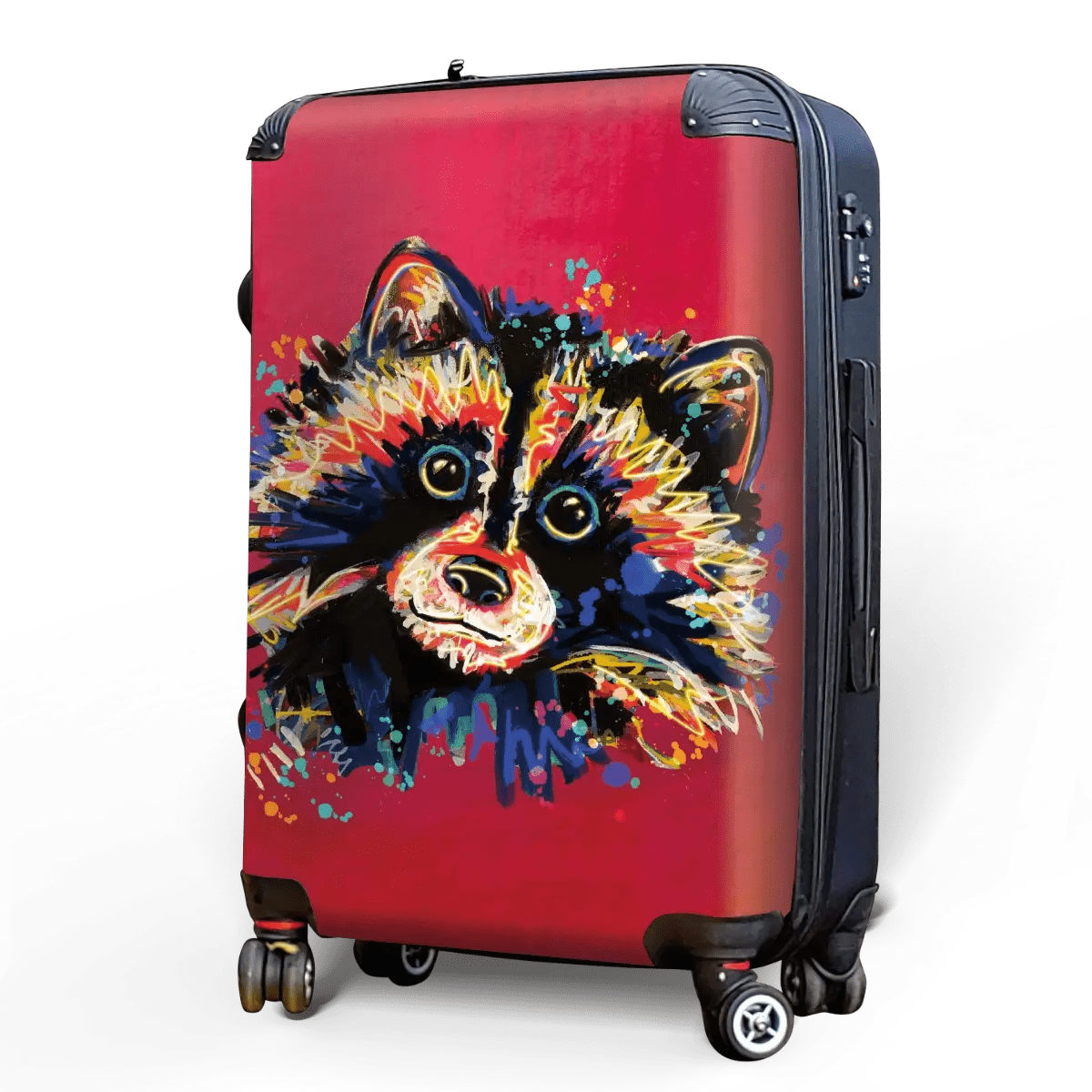 Racoon on Red - Singular Luggage