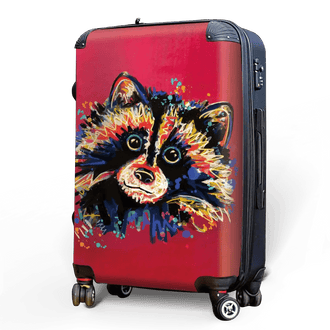 Racoon on Red - Singular Luggage