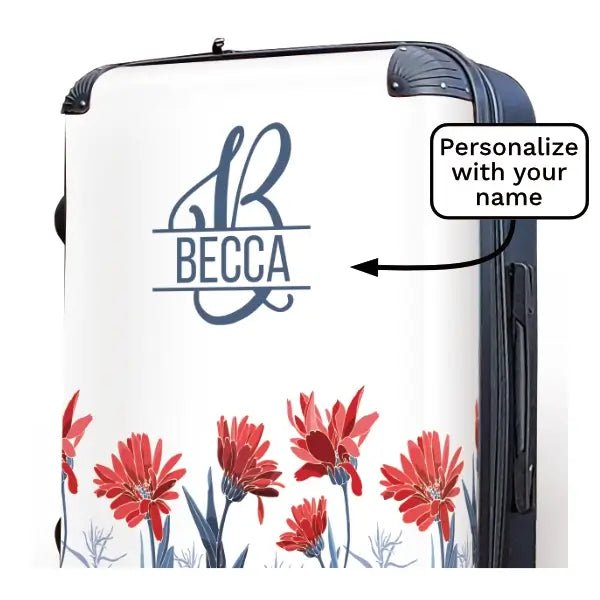 Red Flowers Monogram - Singular Luggage