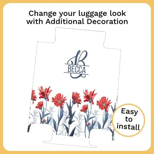 Red Flowers Monogram - Singular Luggage