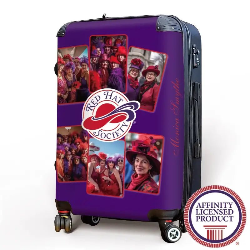 Red Hat Photo Collage on Deep Purple - Singular Luggage