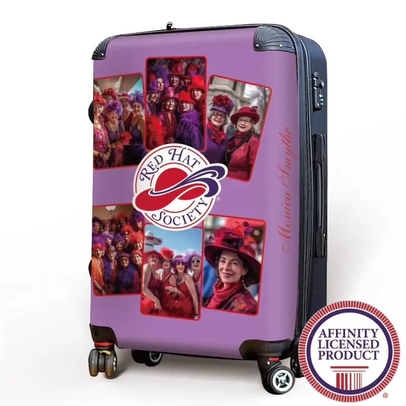 Red Hat Photo Collage on Mauve - Singular Luggage