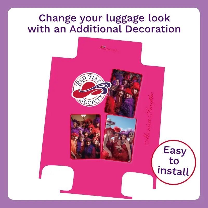 Red Hat Photo Collage on Pink - Singular Luggage