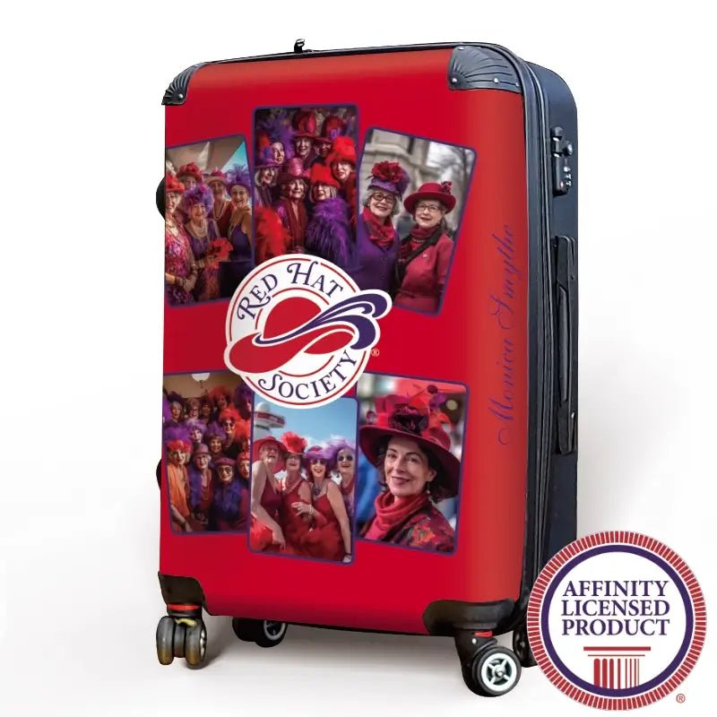 Red Hat Photo Collage on Red - Singular Luggage