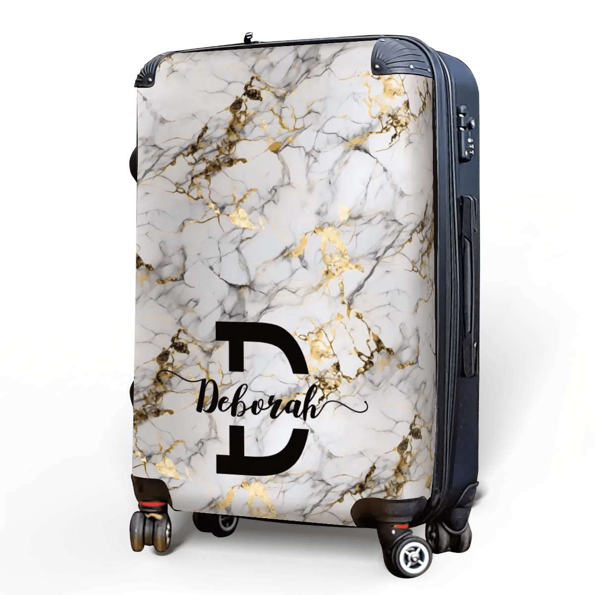 White Marble Monogram Luggage - Singular Luggage