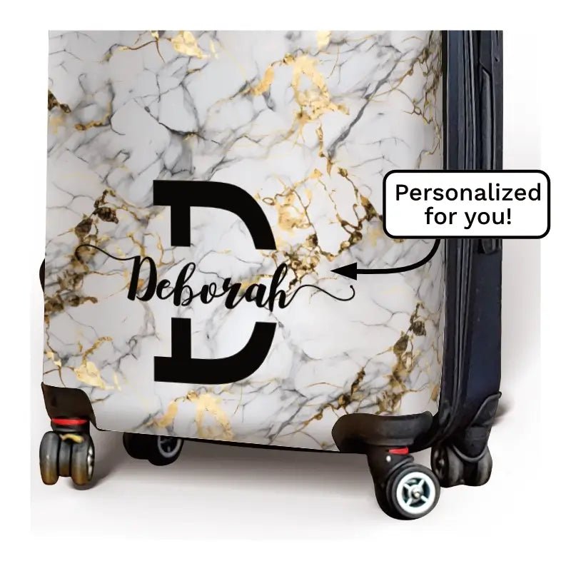 White Marble Monogram Luggage - Singular Luggage