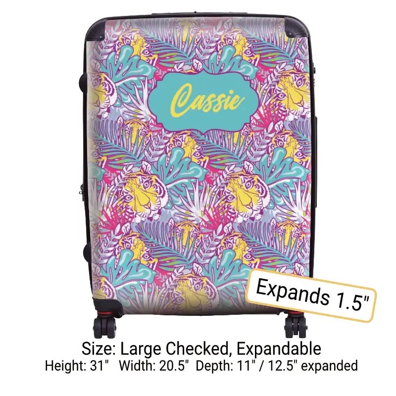 Wild Tiger with Name Luggage - Singular Luggage