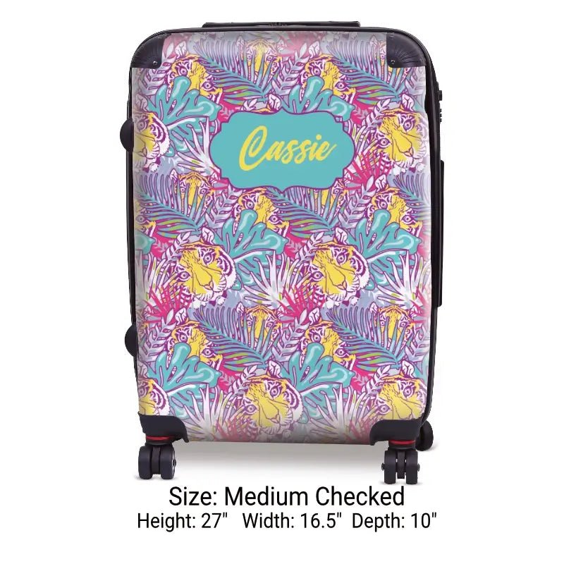 Wild Tiger with Name Luggage - Singular Luggage