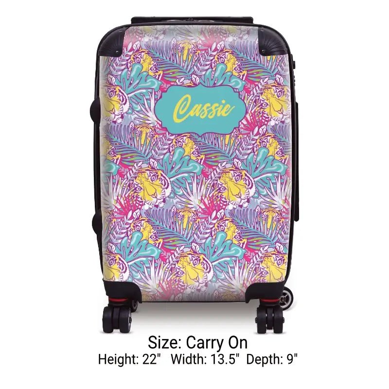 Wild Tiger with Name Luggage - Singular Luggage