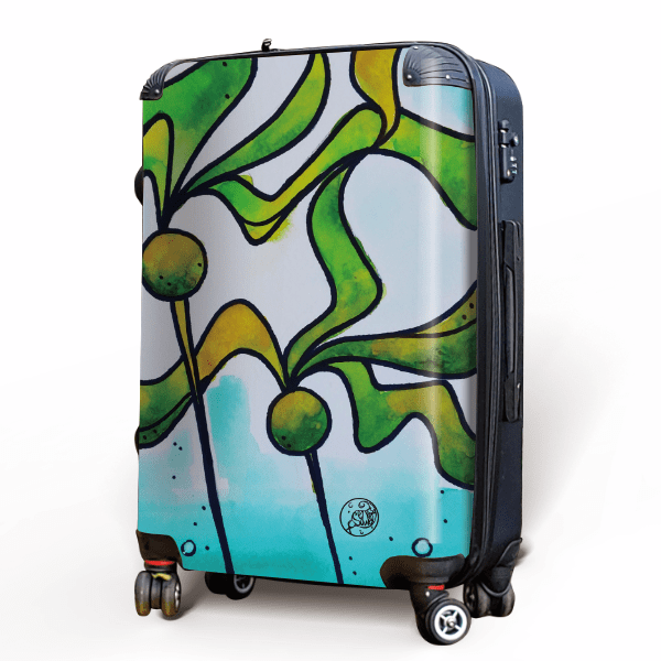 Surf inspired art luggage by Lisa Parkes a Canadian based artist.