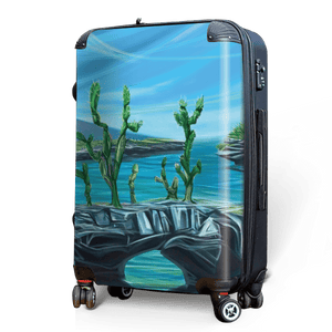 Seaside Cactus - Singular Luggage Custom Luggage and Backpacks.  Design your own artwork decoration.