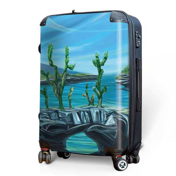 Seaside Cactus - Singular Luggage Custom Luggage and Backpacks.  Design your own artwork decoration.