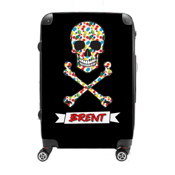 Splatter Paint Pirate - Singular Luggage Custom Luggage and Backpacks.  Design your own artwork decoration.