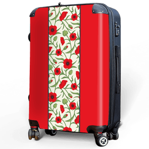 Red Poppies - Singular Luggage Custom Luggage and Backpacks.  Design your own artwork decoration.