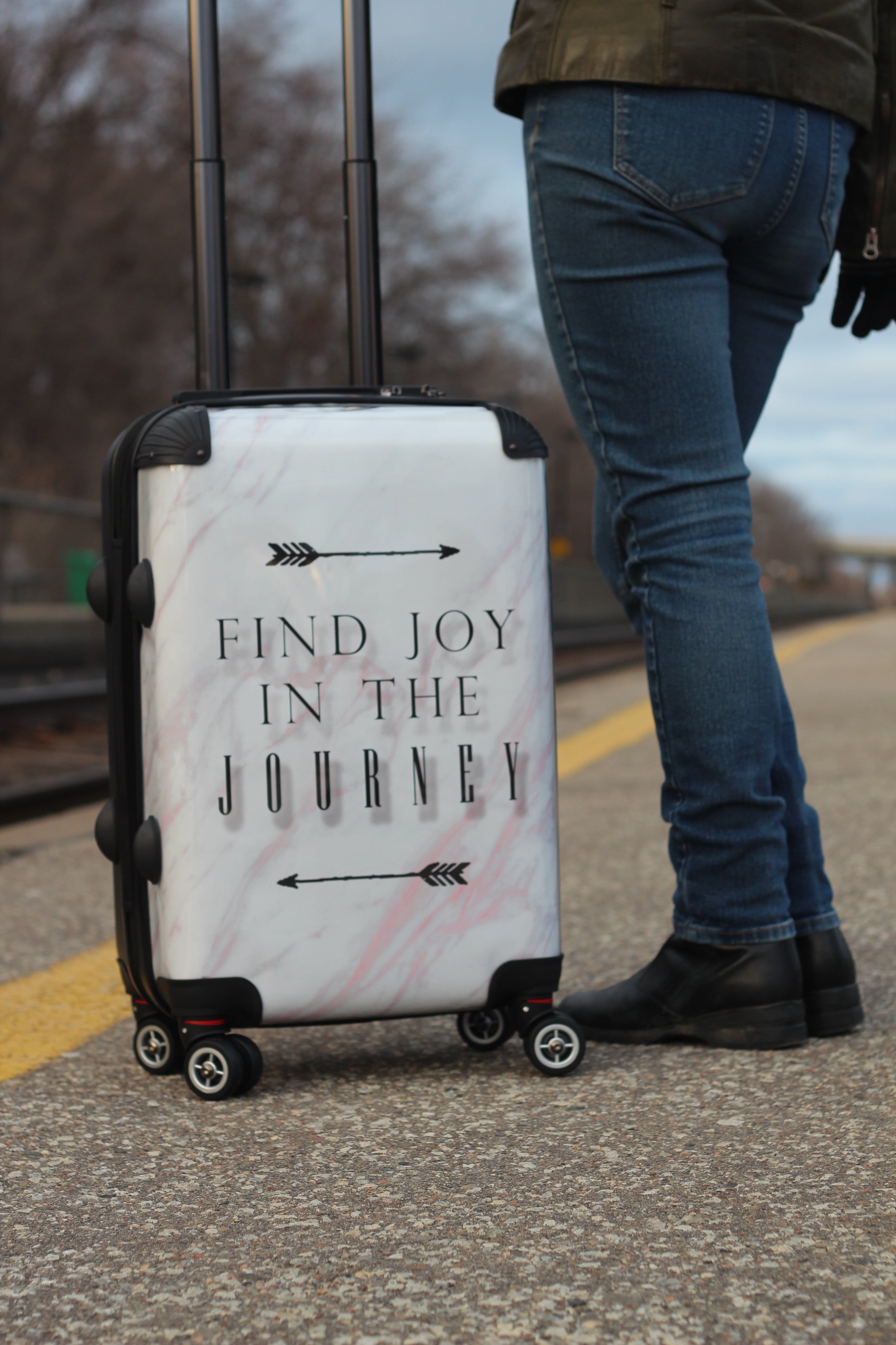 Find Joy in the Journey - Singular Luggage Custom Luggage and Backpacks.  Design your own artwork decoration.